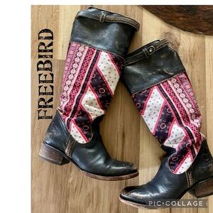 Freebird by Steven Sullivan Sulli Boho Distressed Multi-Color Leather Boot